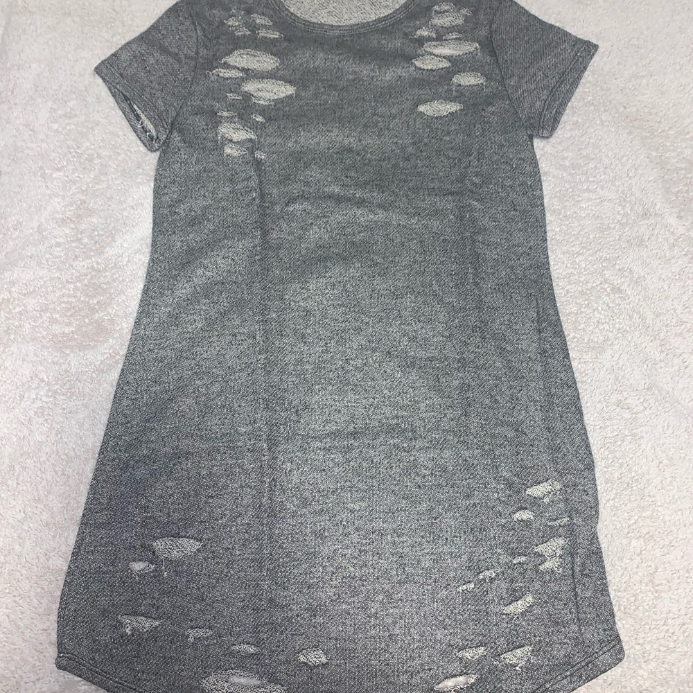Ripped Grey T-Shirt Dress!